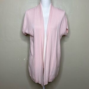 LIZ CLAIBORNE Cardigan Sweater English Rose Open Front Extended Shoulder Small